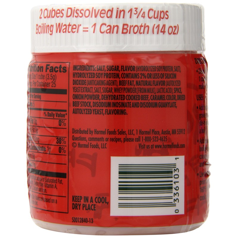 Herbox Bouillon Cubes Beef 25 cubes, 3.2500-ounces (Pack of6)