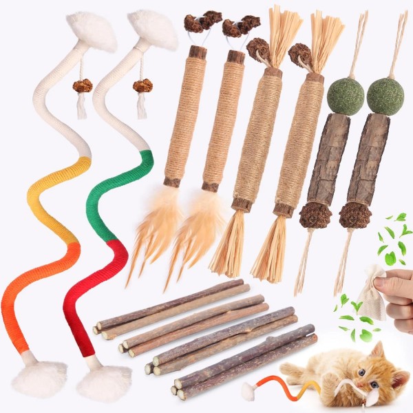 Kyouki Cat Toys Cat Chew Toys, Silvervine Sticks Catnip Rope