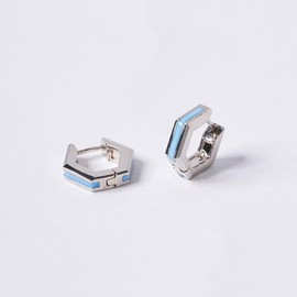 [POPTS] Mint pentagonal basic one-touch earrings OTE122520EWM stone color / [POPTS] 민트 오각 베이직 원터치 귀걸이 OTE122520EWM 스톤컬러