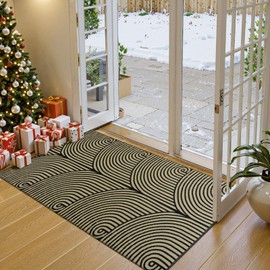 Tiffasea Washable Rugs 3x5 Rugs for Entryway, Cotton Woven Christmas Throw Rugs Modern Area Rug Braided Entry Rugs Door Mat Indoor Outdoor Entrance Carpet for Kitchen Foyer Front Door Living Room