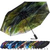 ZUOYOUZ Travel Umbrella Printed with Nature Elements Sun Protection Portable