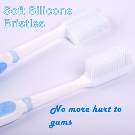Silicone Bristles Toothbrush 2 Pack - Effective Manual Toothbrush