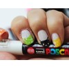Uni POSCA White Fine Paint Marker Pens, 3 Different Point