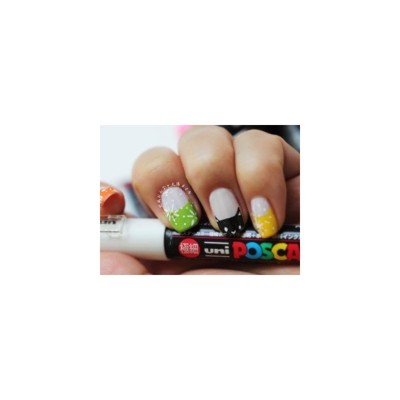 Uni POSCA White Fine Paint Marker Pens, 3 Different Point