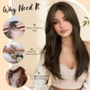 Sofeiyan Wigs for Women,22 Inch Long Straight Wig with Curtain