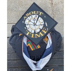 Tassel Toppers - About Time Grad Cap Topper, Grad Cap Decorations or Graduation Accessories