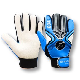 We are Soccer Blue 7 Keeper Gloves Junior Blue Black Yellow Kids Kids Boys Soccer Training Original (Blue, 7)