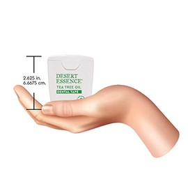 Desert Essence Cinta dental de aceite de árbol de té, 30 yardas, paquete de 6 unidades, encerada naturalmente con cera de abeja, cinta gruesa sin trituración, sobre la marcha, elimina la acumulación de residuos de alimentos, antiséptico sin crueldad