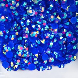 Flatback Rhinestones Round Gems for Nails Art and Crafts 4000Pcs SS6 2mm AB Crystals Glitter Stone DIY Bags Clothes Shoes (Sapphire AB)