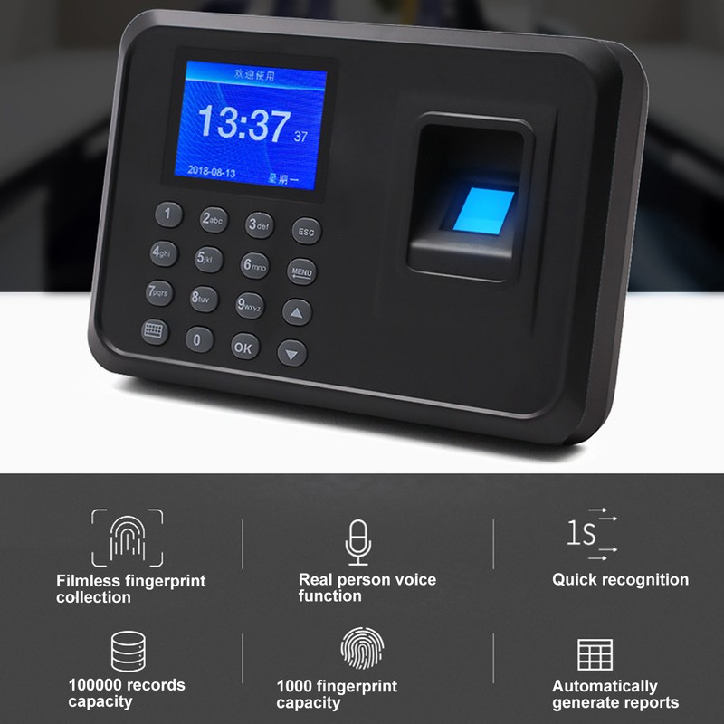 Fingerprint Time Attendance Machine Multi Languages Voice Reminder Fingerprint Password