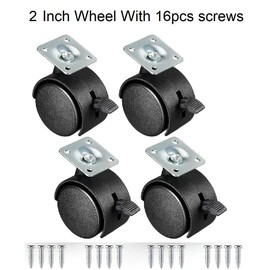 Multibao 4xPcs 2 Inch Castor Wheel Swivel Caster Plate Mounted for Furniture Trolley