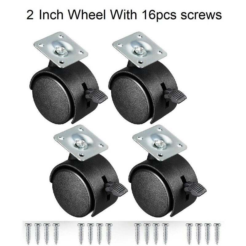 Multibao 4xPcs 2 Inch Castor Wheel Swivel Caster Plate Mounted