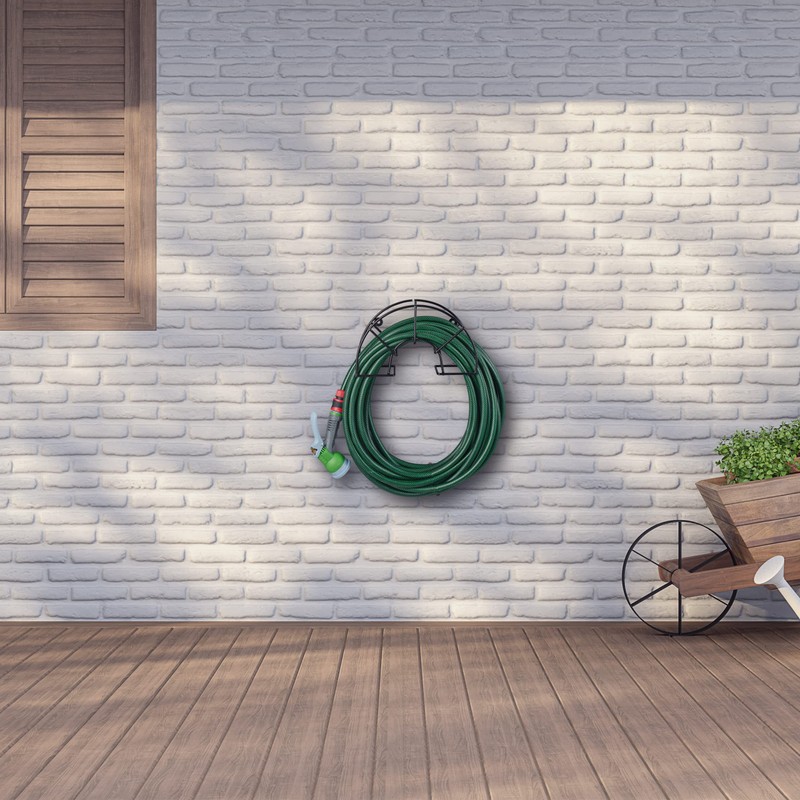 Relaxdays Hose Pipe Holder, for 45 m 5/8" Hosepipe, Wall-Mounted