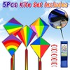 QUANA 5 Pack Kites for Kids and Adults, Diamond Kites