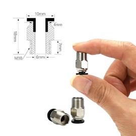 TASHUN 3D Printer Teflon Tubing1m with high Grade and Quality PC4-M6*2 & PC4-M10*2 Pneumatic Fittings,Tube Cutter*1, for 1.75mm Filament Ender 3/Ender 3 V2/Ender 3 Pro/CR 10 Series
