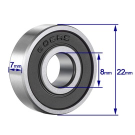 ANCIRS 20-Pack 608-2RS Ball Bearing - 608 2RS Double Rubber Sealed Miniature Deep Groove Ball Bearins for Skateboards, Inline Skates, Scooters (8mm x 22mm x 7mm)