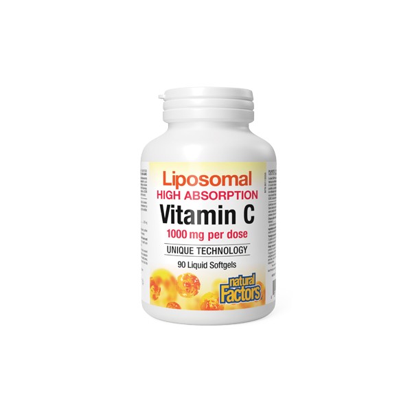 Natural Factors Liposomal High Absorption Vitamin C 1,000mg - 90 Liquid Softgels