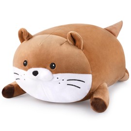 KOPHINYE Weighted Otter Stuffed Animal Plush Toy, 12inch 1.4lbs Cute Otter Weighted Plush for Kids, Soft Stuffed Otter Sleeping Pillow Birthdays Gifts for Boys, Girls