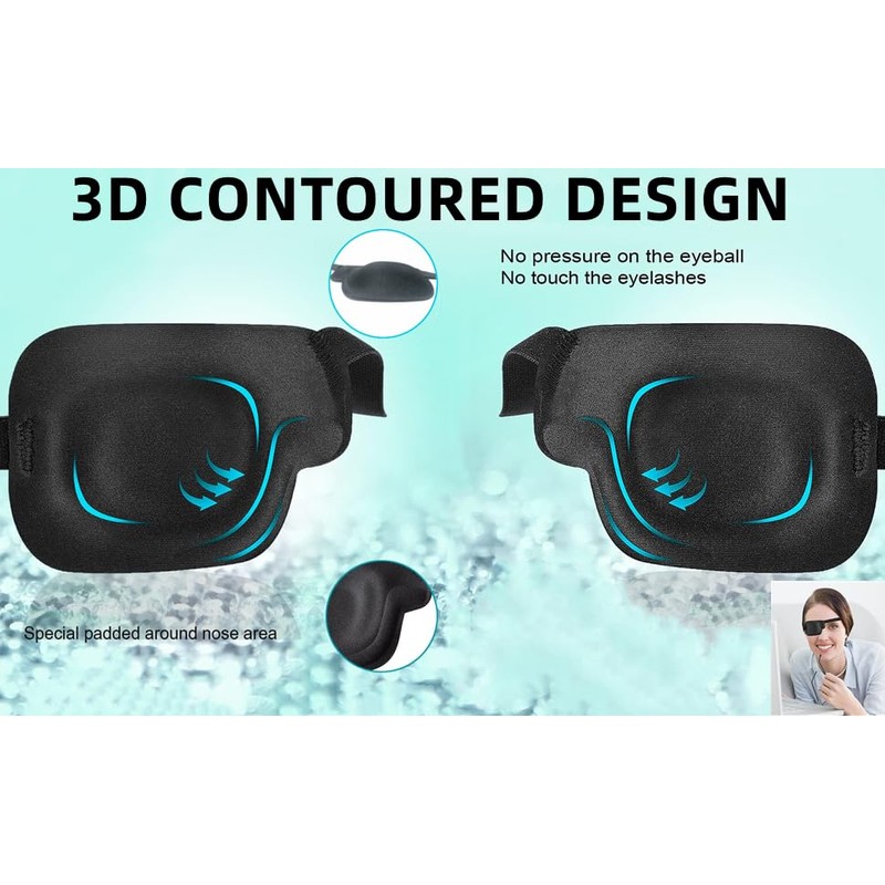 2Pcs 3D Eye Patches for Left and Right Adults Adjustable