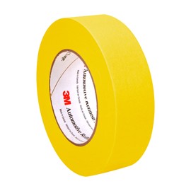 3M 3M Automotive Refinish Masking Tape 388N, 06654, 36 mm x 55 m, Yellow, Crepe Backing, Moisture Resistant, Multi-Purpose