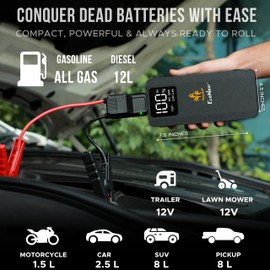 EcoNour XS60 Car Battery Jump Starter - 6000A Battery Jumper Starter Portable, 12V Truck, SUV, Car Battery Charger with SOS & Jumper Cable, Ideal for All Gas Engines & 12L Diesel Engines (40000 mAh)
