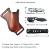 Leather Folding Knife Sheath for Belt, Horizontal Carry Brown Knife