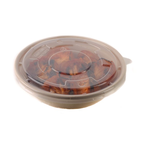 50 Count - EcoQuality 24oz Round Disposable Bowls with Microwavable