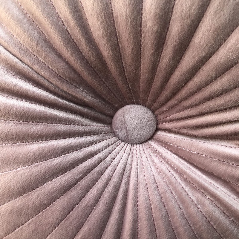 Teieas Velvet Round Throw Pillow Pleated Round Pillow Cushion Decoration