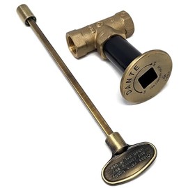 Midwest Hearth Gas Fire Pit Key Valve Kit - 1/2" NPT - Antique Brass