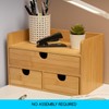 MEEDEN Bamboo Desk Organizer with Drawers: Desktop Storage Container with