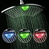 Dream Spa AquaFan 12 inch All-Chrome Rainfall-LED-Shower-Head with Color-Changing LED/LCD