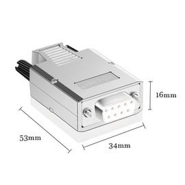 Willwewon 2pcs DB9 Thin Metal Shell Female Connectors Solderless RS232 D-SUB Serial to 9-Pin Port Terminal Connector Distribution Board with Shell Long Bolt Tailpipe
