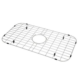 LQS Kitchen Sink Bottom Grid and Sink Protector, Sink Rack for Bottom of Grid 26" x 14" with Center Drain Hole for Handmade Single Bowl, Stainless Steel Sinks Grid, Kitchen Sinks Grate