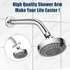Shower Arm with Flange, 10 Inch Chrome Shower Pipe, Wall