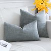 JOTOM Pack of 2 Dark Grey Linen Throw Pillow Covers