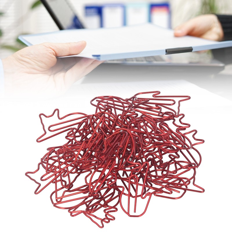 100pcs Cat Shape Paper Clips Increase Slip Resistance Rust Prevention