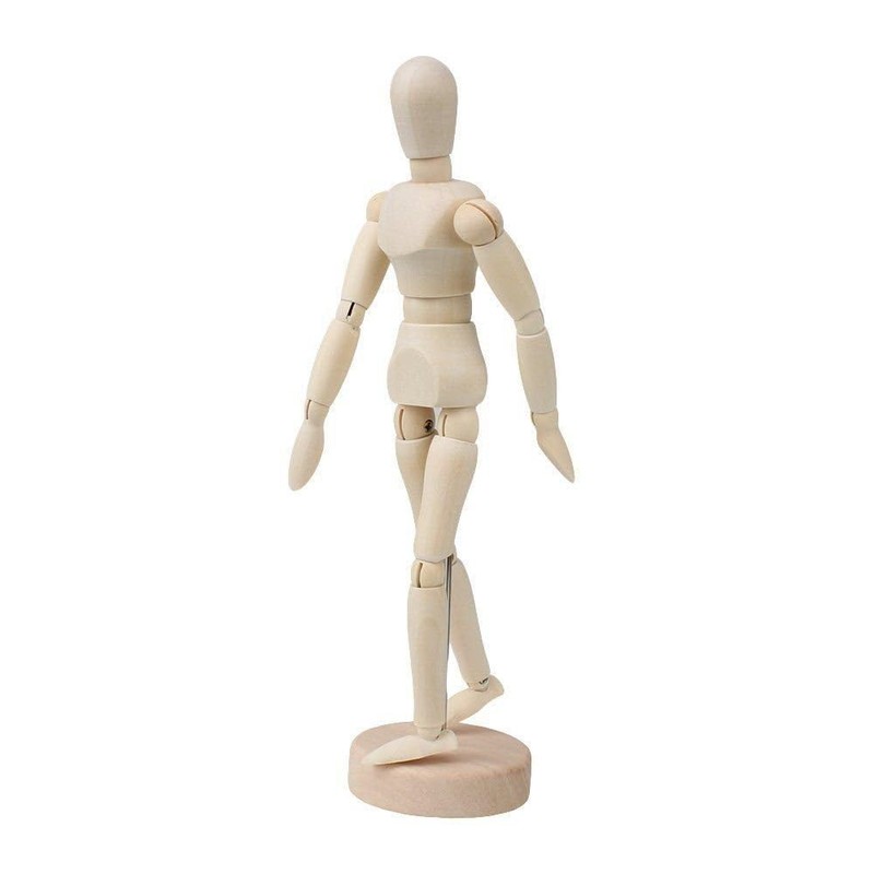 Janrax 8" Artists Wooden Manikin - Moveable Adjustable Limbs Human