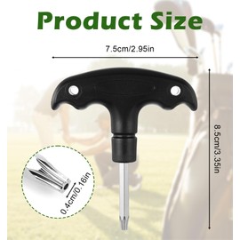 ValueBargain 2Pcs Golf Wrench, Adjustable Golf Club Tool with Plastic Handle & Stainless Steel Shaft Club Adapter Repair (Black)