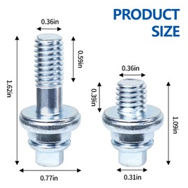 Wogomz 4 Pairs 3/8" Side Post Battery Terminal Bolt, Battery Side Post Extender Stud Kit, 2 Different Lengths Battery Terminal Stud Connector, Universal Automotive Side Terminal Bolts