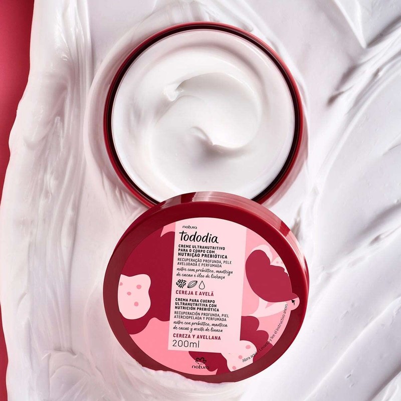 Crema Corporal Humectante Con Nutricion Prebiotica Cereza Y Avellana Tododida