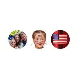 StickerX 30ct American Flag Sticker USA Red White Blue Matte Finished Patriotic 1.5x2"