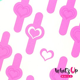 Whats Up Nails - Open Heart Nail Stencils Stickers Vinyls for Nail Art Design (1 Sheet, 20 Stencils)