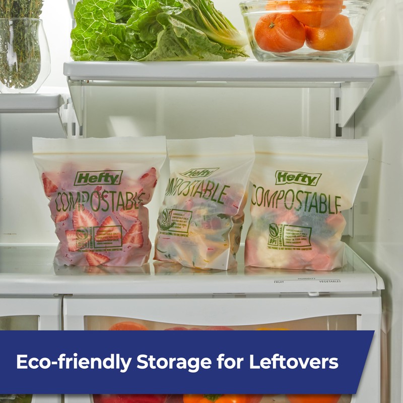 Hefty Compostable Press-To-Close​ Quart 40 Count
