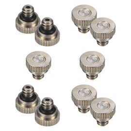 M METERXITY 10-Pack Brass Misting Nozzle, 0.012"/0.3mm Orifice 10/24 UNC O-Ring Replacement Mister Nozzles Plug Mister Heads for Garden Patio Outdoor Cooling System Low-Pressure