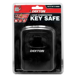 DEKTON DT71100 4 Digit Combination Key Safe Box (120 X 90 X 40MM), Black