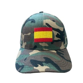 Spain Military Camouflage 6 Panels Cap with Embroidered Ventilation Holes and Adjustable Closure Baseball Cap for Hunting Fishing Military Camouflage, camouflage