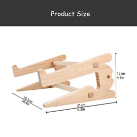 Rumyve Wooden Laptop Stand,Folding Ventilated Laptop Lifter,and Laptop Riser Support for Rest Work or Home Office