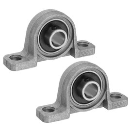 PATIKIL Pillow Block Bearing 3/8" / 10mm Bore, 2 Pcs Vertical Zinc Alloy Steel Mounted Flange Pillow Block Self Alignment Insert Bearings Bore Ball Housing for Machinery Power Agriculture