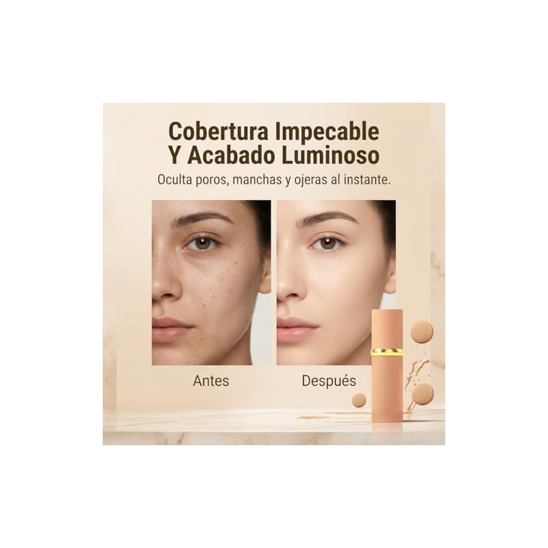 Biomimic Foundation 4 en 1, Base de Maquillaje Alta Cobertura