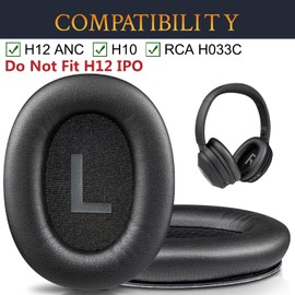 SOULWIT Ersatzpolster Ersatz Ohrpolster für Mpow H12 ANC (passen Nicht für H12 IPO) / H10 / RCA H033C Noise Cancelling Kopfhörer, Polster mit Geräuschisolierungsschaum, weicherem Proteinleder